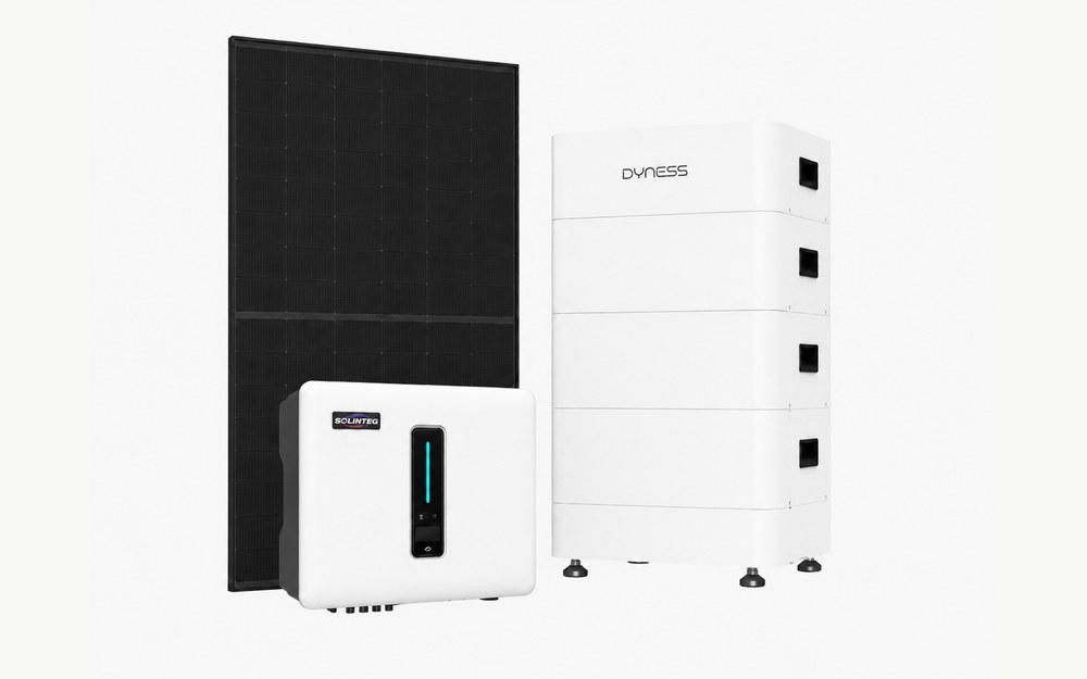 Sestava Optimal: fotovoltaické panely Trina Solar, střídač Solinteg a bateriové úložiště Dyness